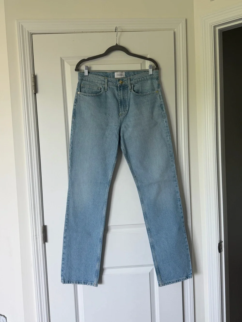 Frame Denim Light Blue Straight-Leg Jeans - Picture 1 of 7